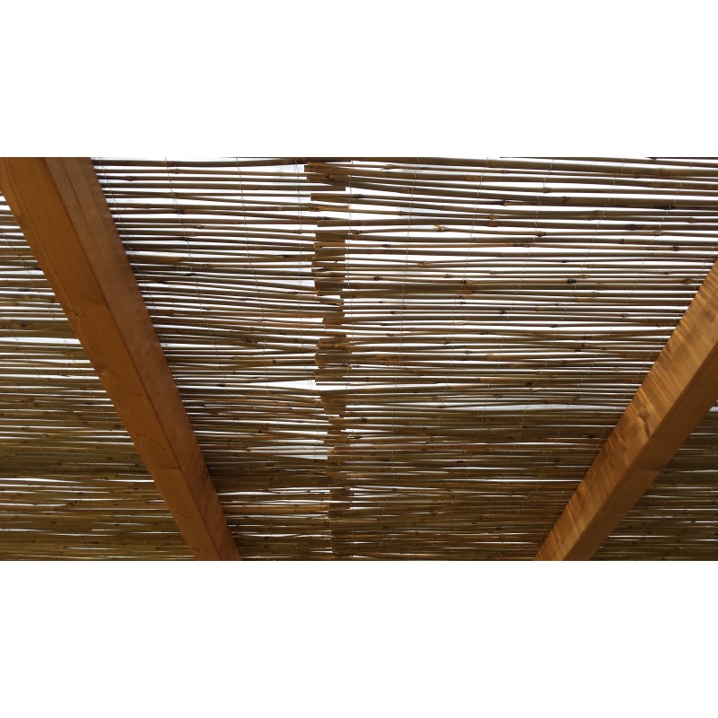 Gazebo ad una falda, copertura con bamboo o grigliati e policarbonato -  ARTANA LEGNAMI SRLS