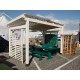 Gazebo ad una falda, copertura con bamboo o grigliati e policarbonato